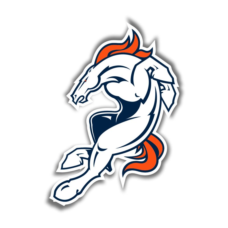 Denver Broncos - Horse - Full Color Vinyl Sticker - Custom Size