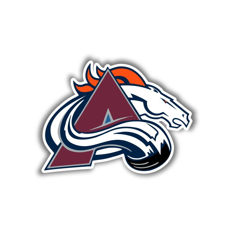 Denver Broncos - Avalanche & Broncos Mashup- Full Color Vinyl Sticker - Custom Size