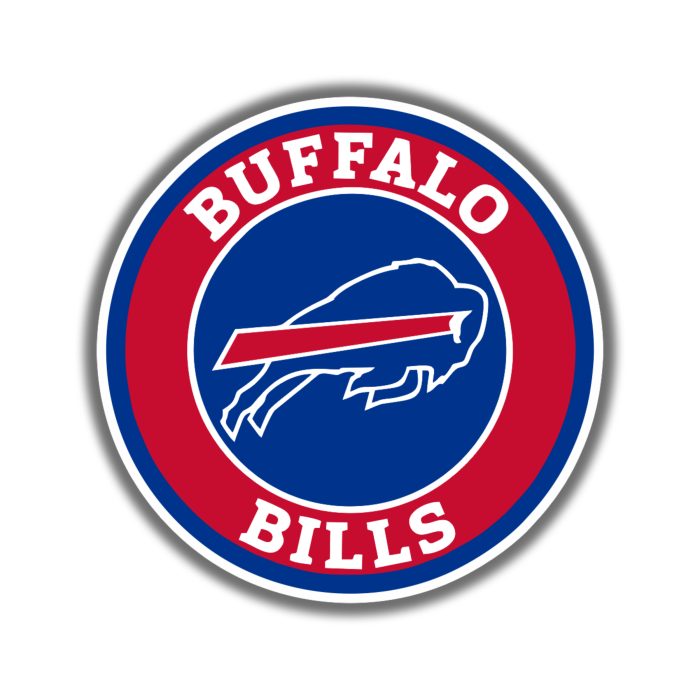 Buffalo Bills - Circle With Red Stripe - Full Color Vinyl Sticker - Custom Size