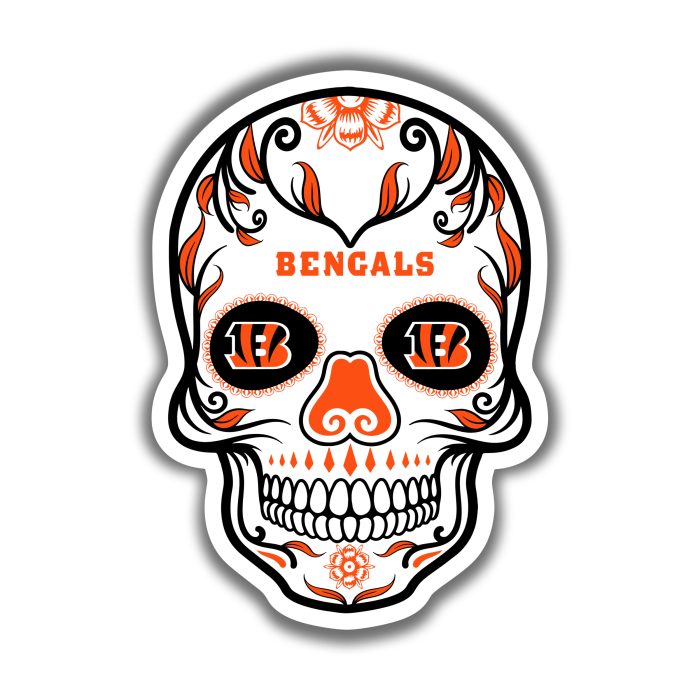 Cincinnati Bengals - Sugar Skull - Temporary Tattoo