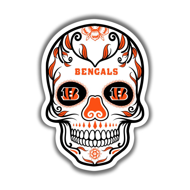 Cincinnati Bengals - Sugar Skull - Temporary Tattoo