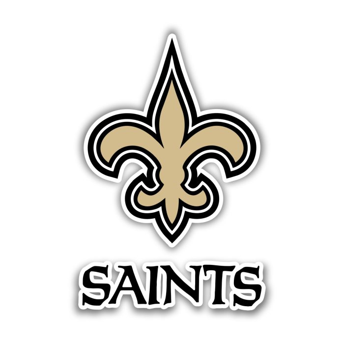 New Orleans Saints - Logo with Lettering Below  - Temporary Tattoo