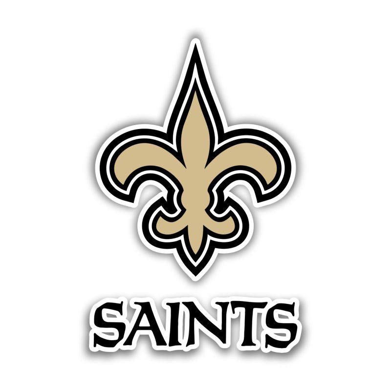 New Orleans Saints - Logo with Lettering Below  - Temporary Tattoo