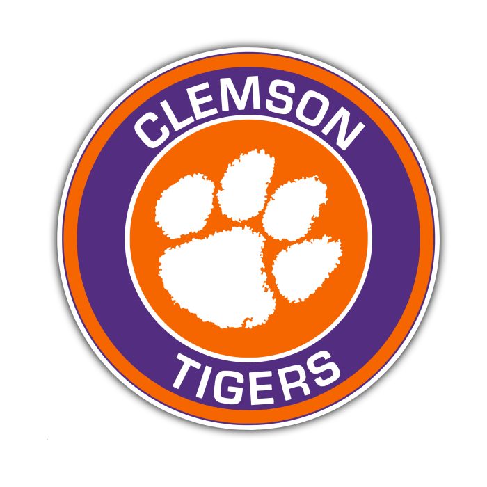 Clemson Tigers - Orange And Purple Circle - Temporary Tattoo