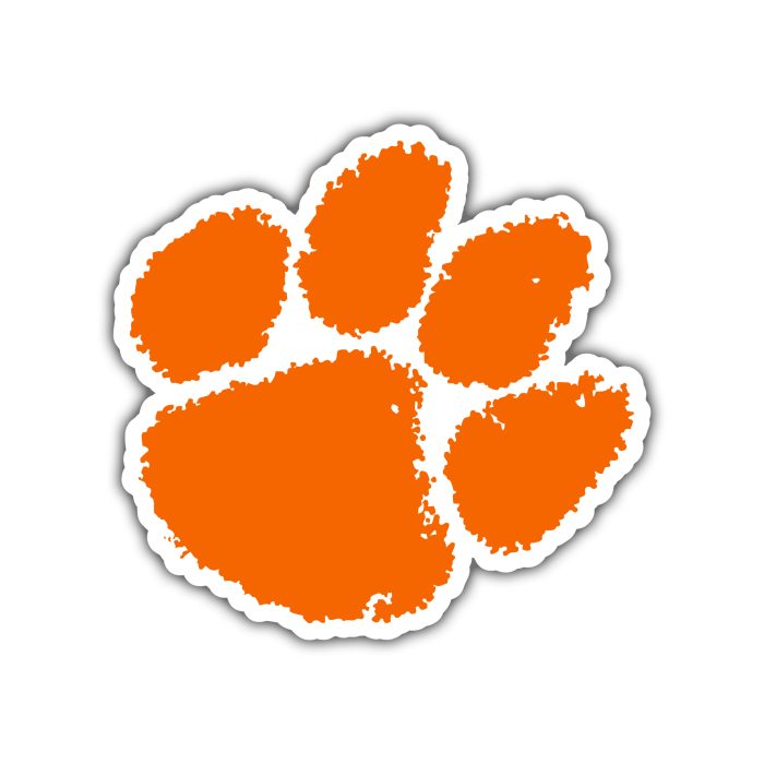 Clemson Tigers - Orange Paw - Temporary Tattoo