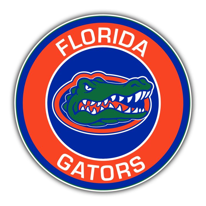 Florida Gators - Orange And Blue Circle With Gator - Temporary Tattoo