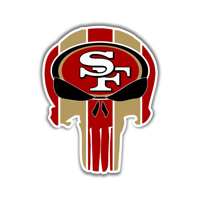 San Francisco 49ers - Skull - Temporary Tattoo