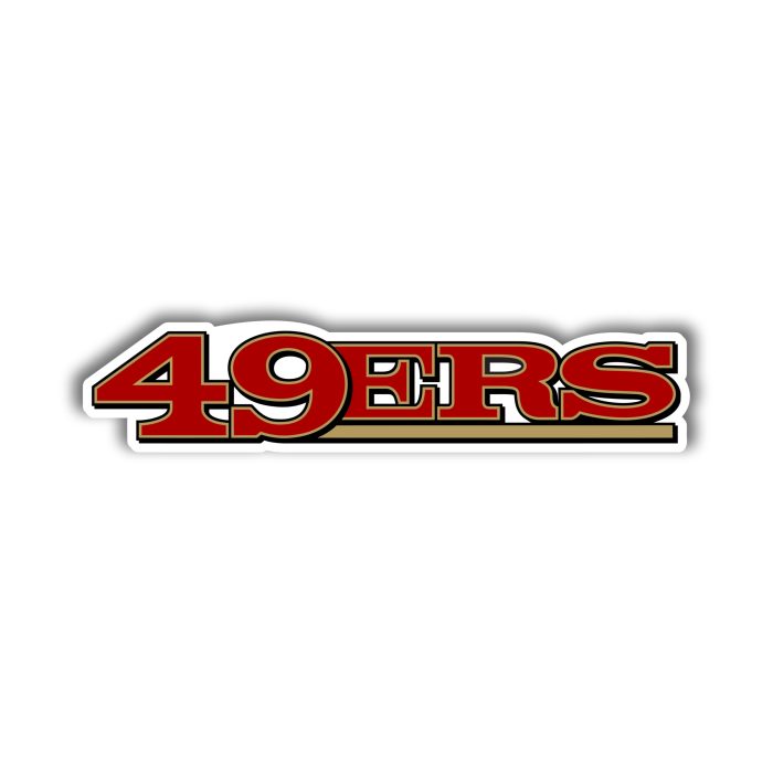 San Francisco 49ers - Red Lettering With Gold - Temporary Tattoo