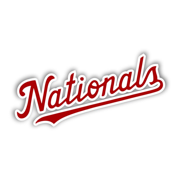 Washington Nationals - Nationals Cursive - Full Color Vinyl Sticker - Custom Size