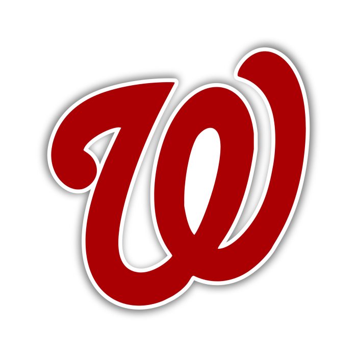 Washington Nationals - Red W - Full Color Vinyl Sticker - Custom Size