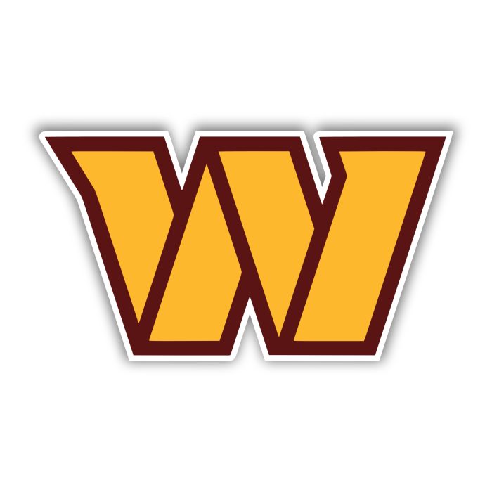 Washington Commanders - Yellow W- Full Color Vinyl Sticker - Custom Size