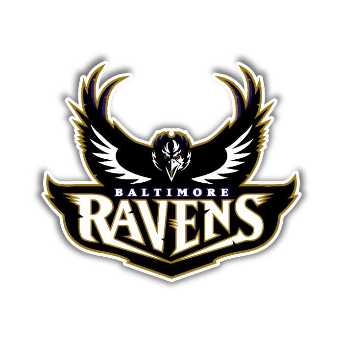 Baltimore Ravens - Raven With Lettering - Temporary Tattoo
