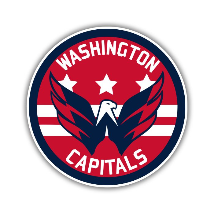 Washington Capitals - Circle With Bird In Middle - Full Color Vinyl Sticker - Custom Size