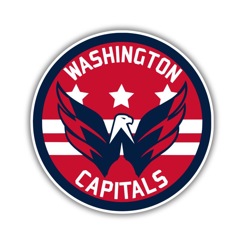 Washington Capitals - Circle With Bird In Middle - Full Color Vinyl Sticker - Custom Size