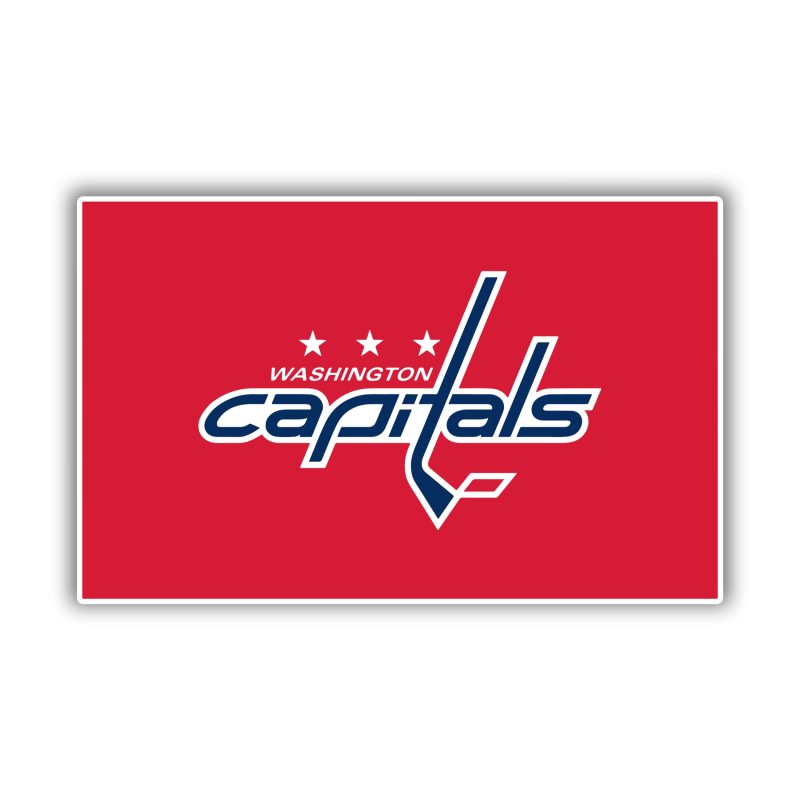 Washington Capitals - Red Rectangle With Name - Full Color Vinyl Sticker - Custom Size