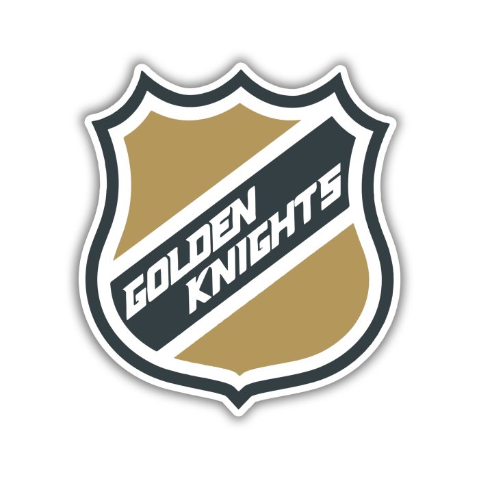 Vegas Golden Knights - NHL Logo With Golden Knights - Full Color Vinyl Sticker - Custom Size