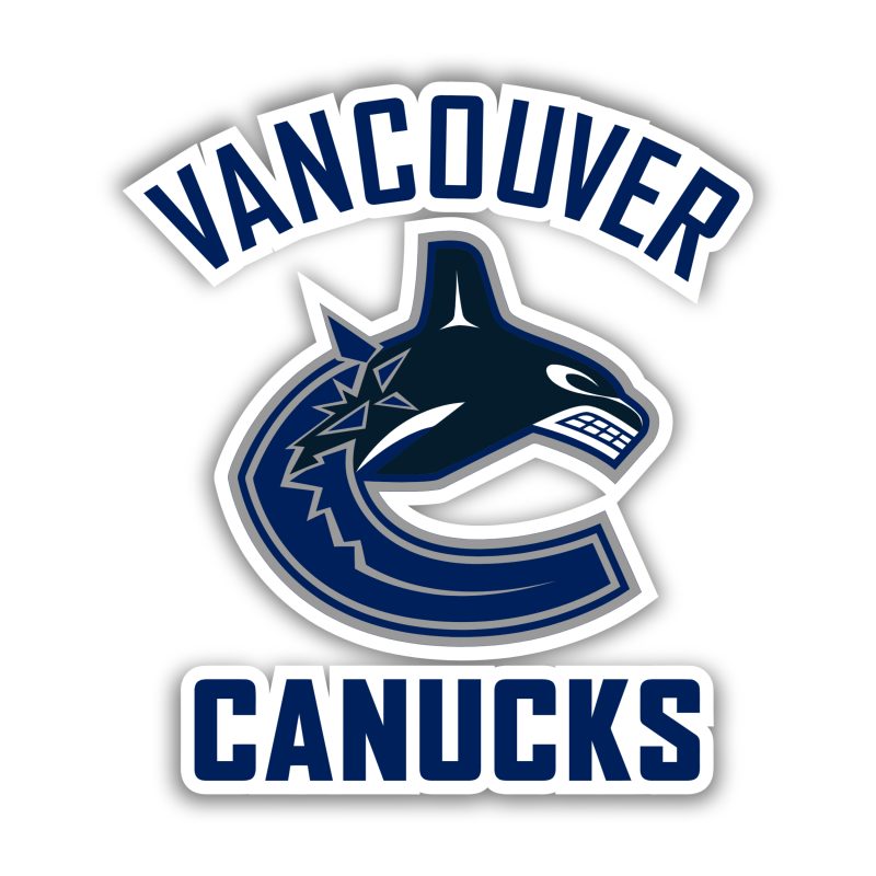 Vancouver Canucks - C With Name - Full Color Vinyl Sticker - Custom Size