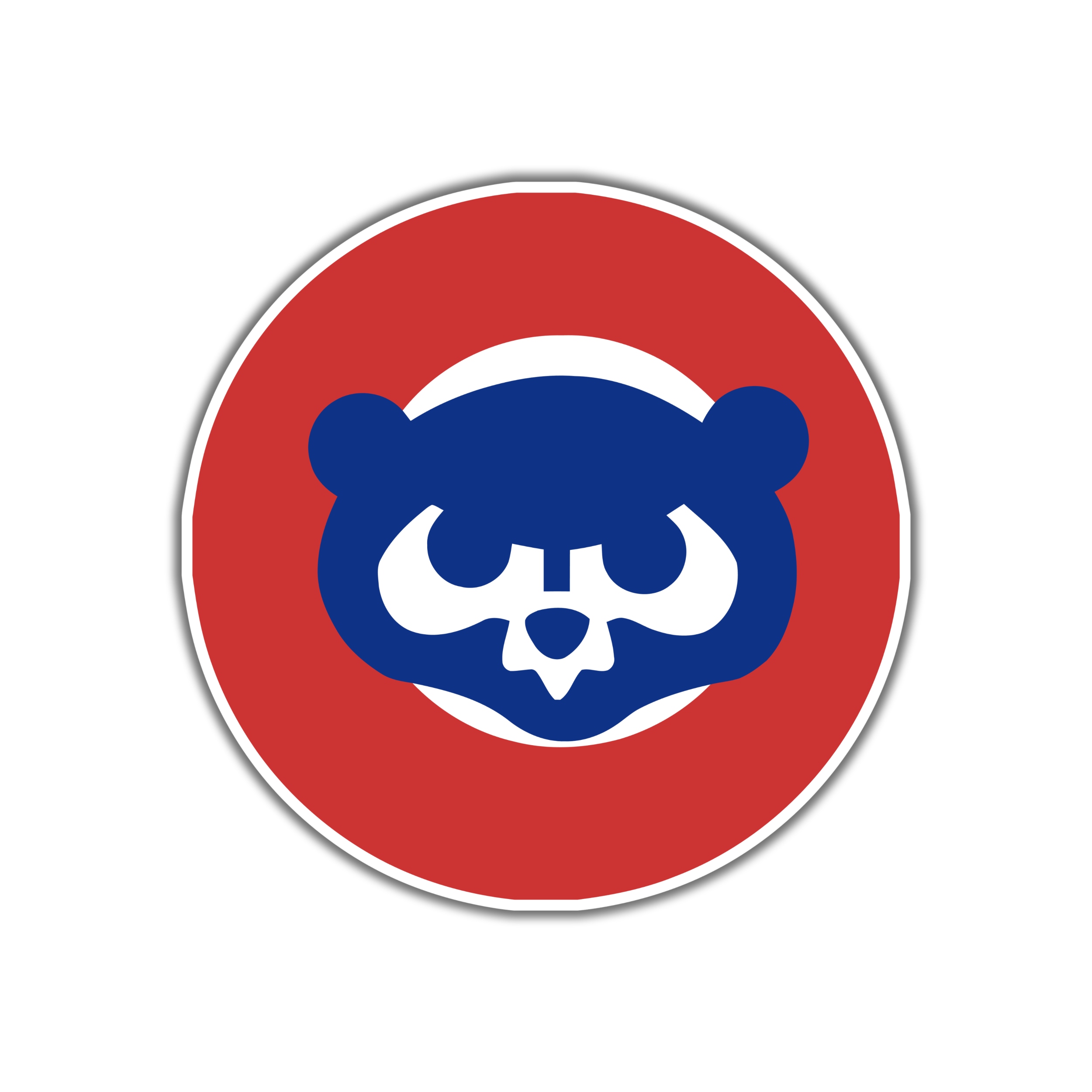 Chicago Cubs - Red Circle With Cub - Full Color Vinyl Sticker - Custom Size