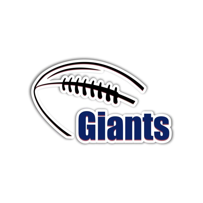 New York Giants - Football With Name - Temporary Tattoo