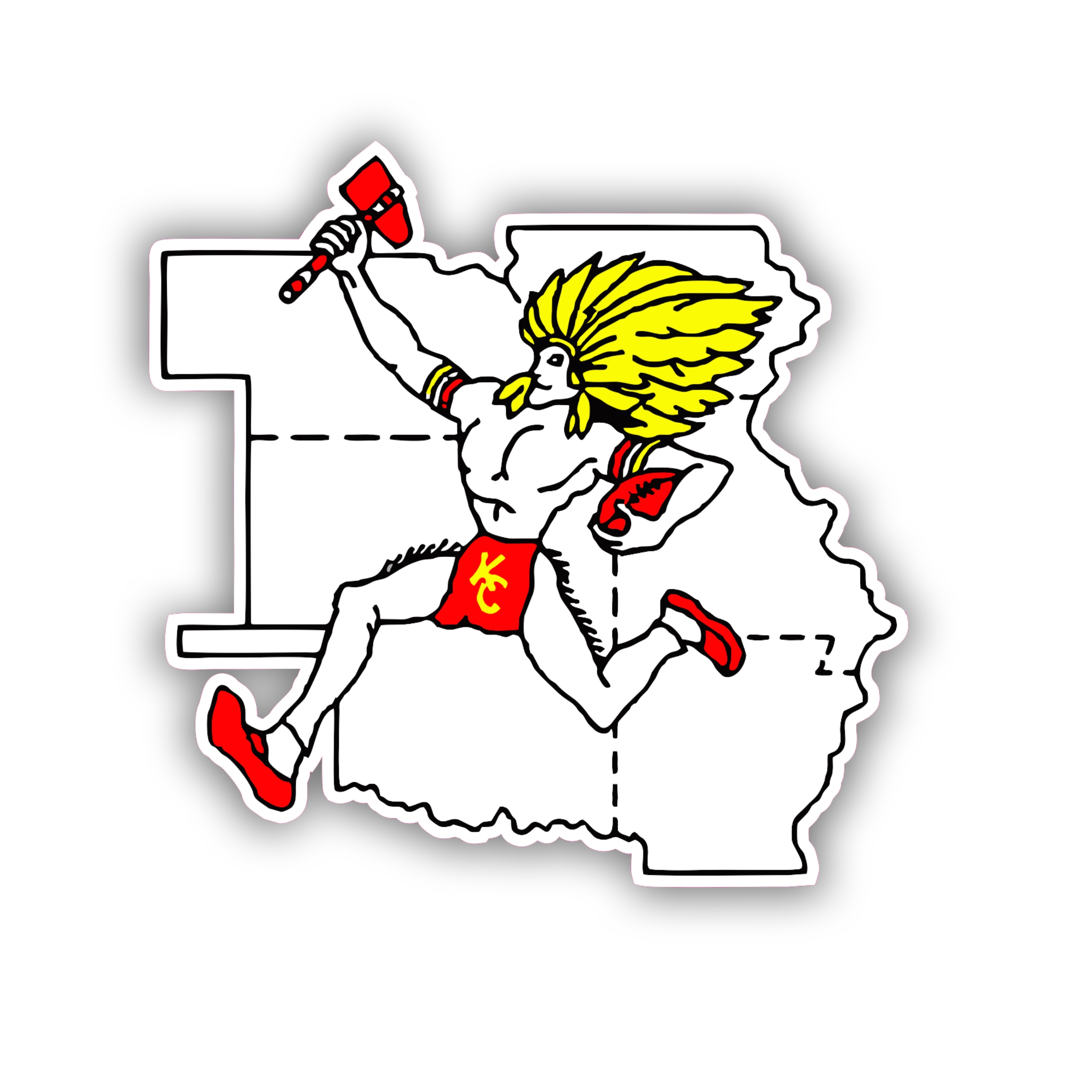 Kansas City Chiefs - Guy With State - Temporary Tattoo
