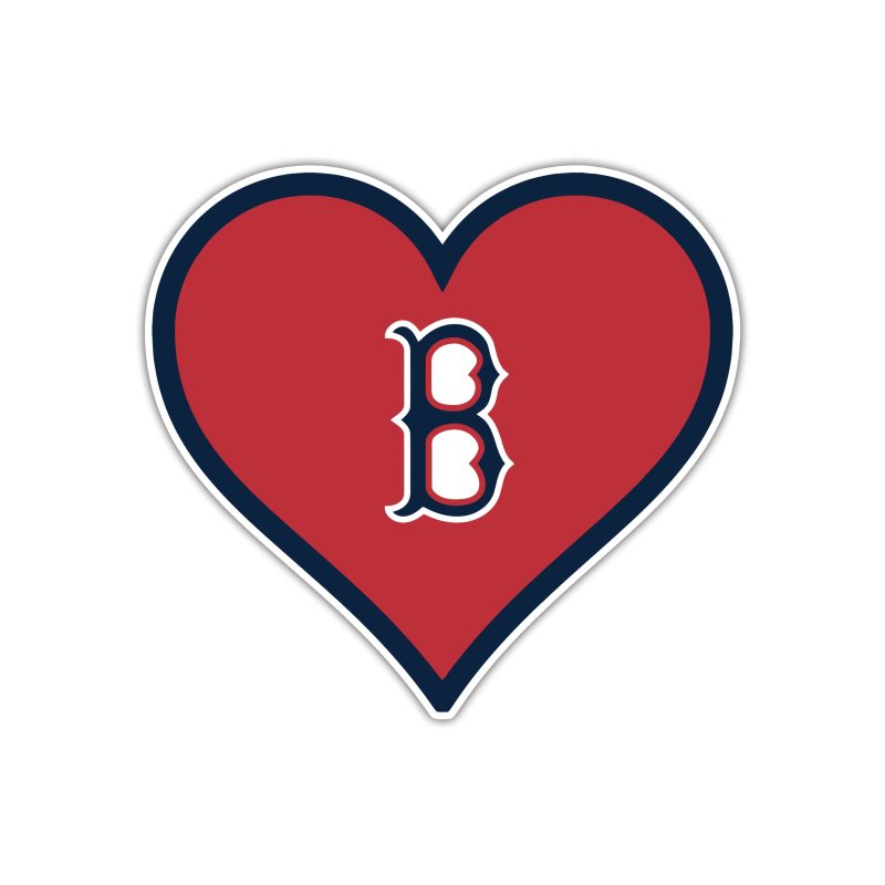 Boston Red Sox - Red Heart - Full Color Vinyl Sticker - Custom Size