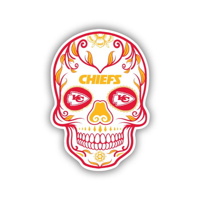 Kansas City Chiefs - Sugar Skull - Temporary Tattoo