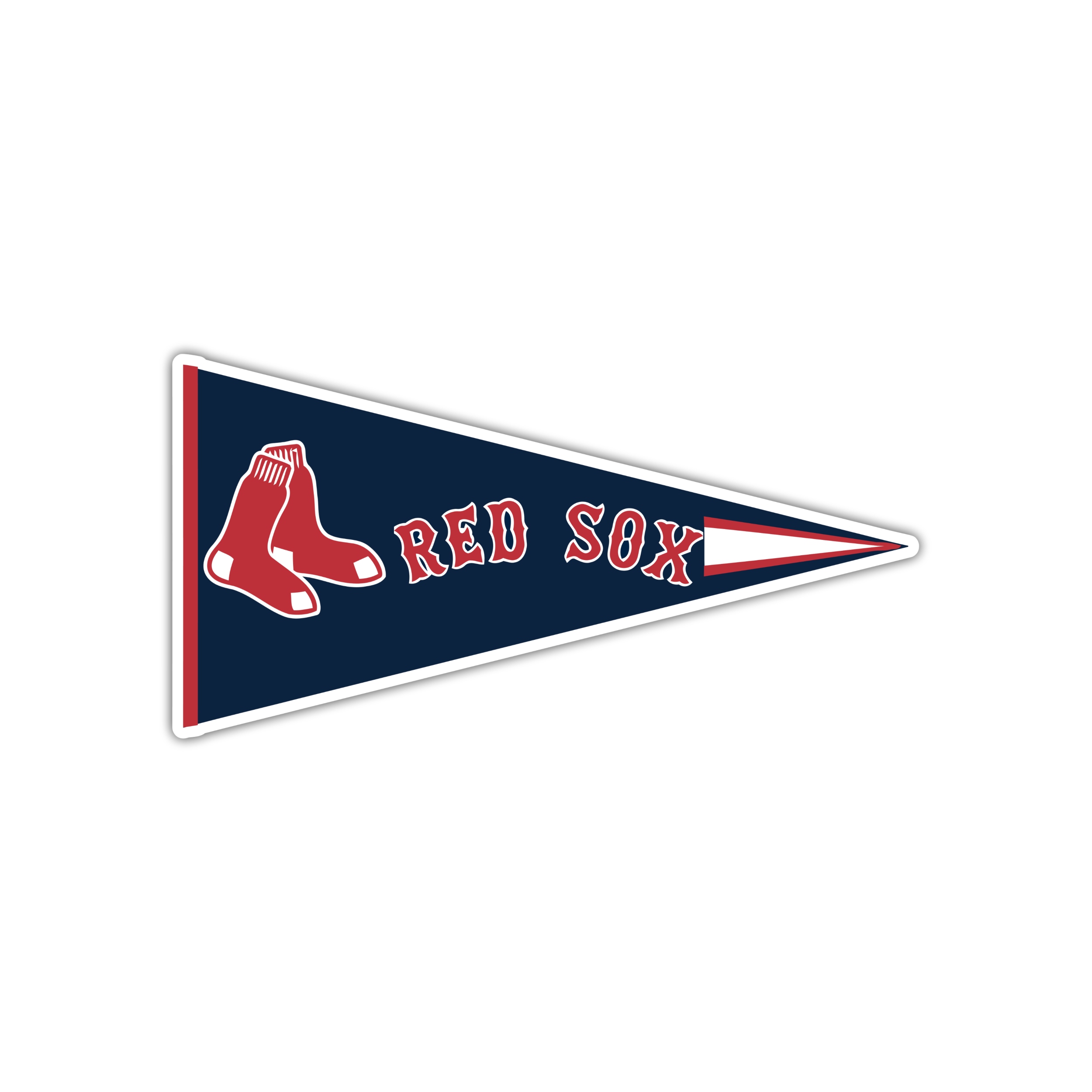 Boston Red Sox - Pennant - Full Color Vinyl Sticker - Custom Size