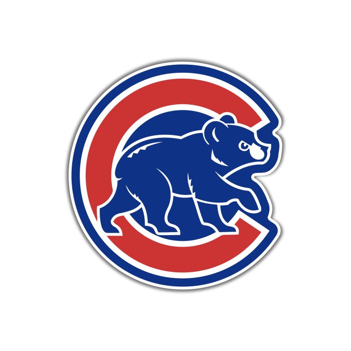 Chicago Cubs - C With Cub - Full Color Vinyl Sticker - Custom Size