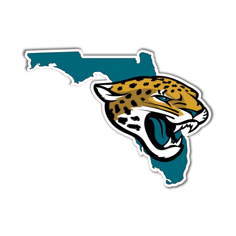 Jacksonville Jaguars - State - Full Color Vinyl Sticker - Custom Size