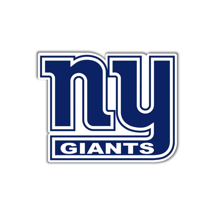 New York Giants - NY With Giants - Full Color Vinyl Sticker - Custom Size