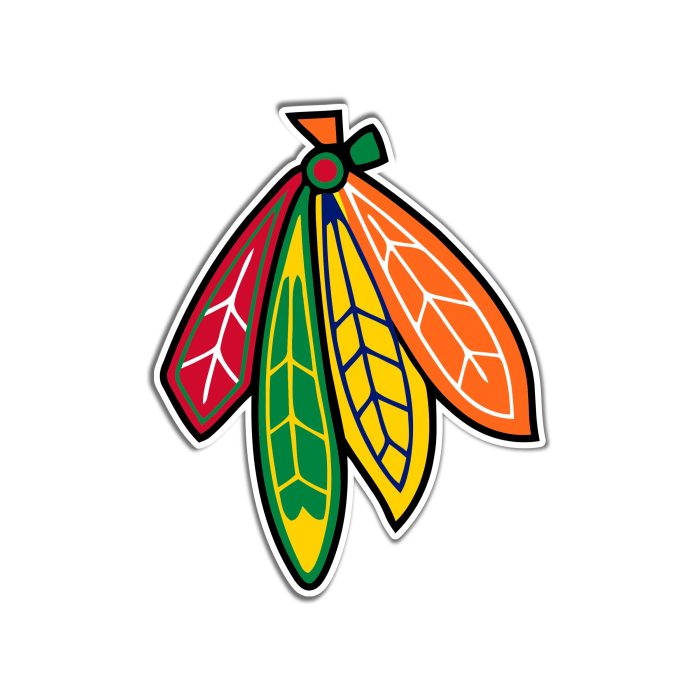 Chicago Blackhawks - Feathers - Full Color Vinyl Sticker - Custom Size