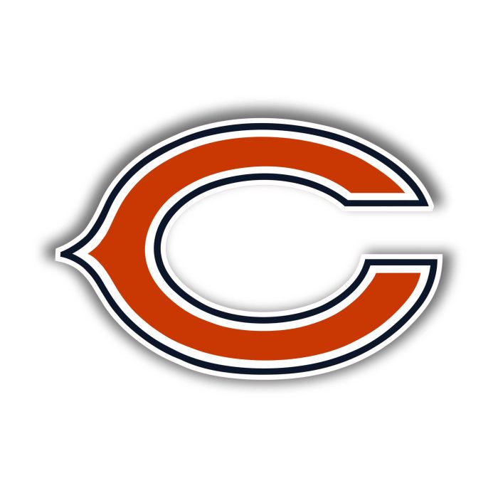 Chicago Bears - Bear Head- Full Color Vinyl Sticker - Custom Size