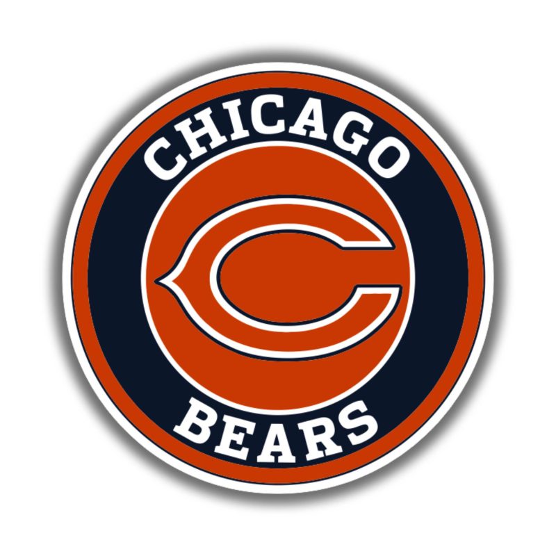 Chicago Bears - Bear Head- Full Color Vinyl Sticker - Custom Size