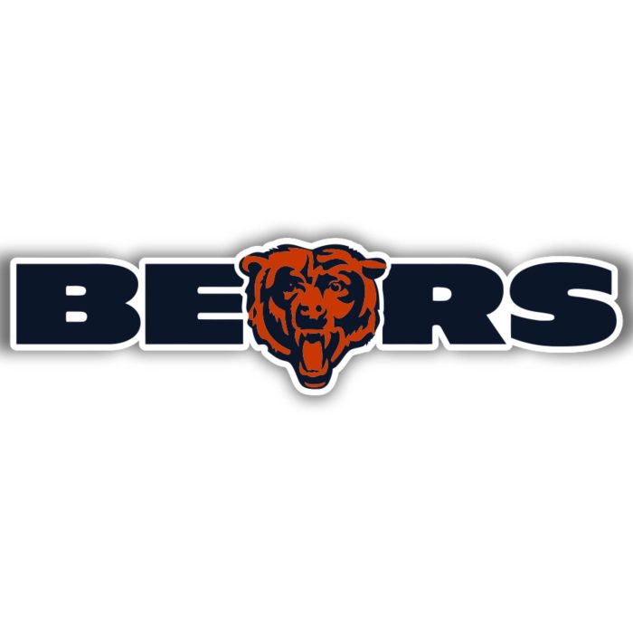 Chicago Bears - Bear Head- Full Color Vinyl Sticker - Custom Size