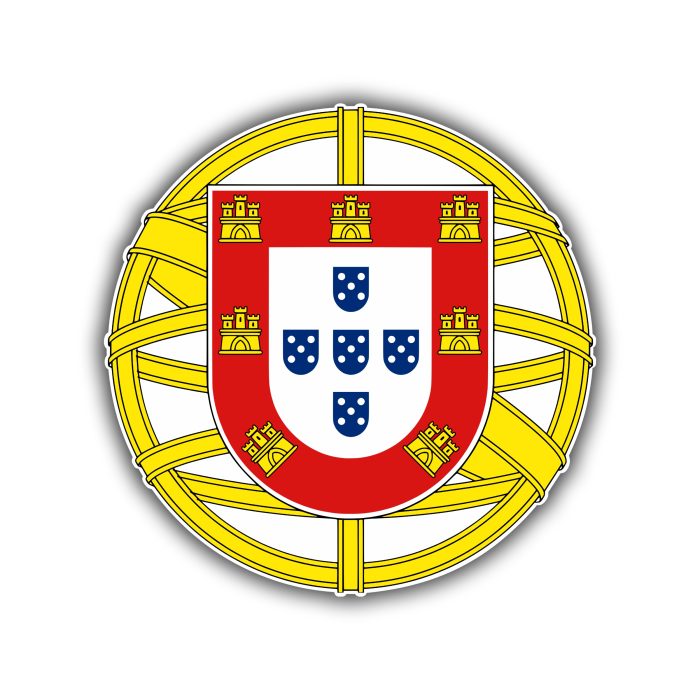 Portugal Coat of Arms Full Color Vinyl Decal - custom size