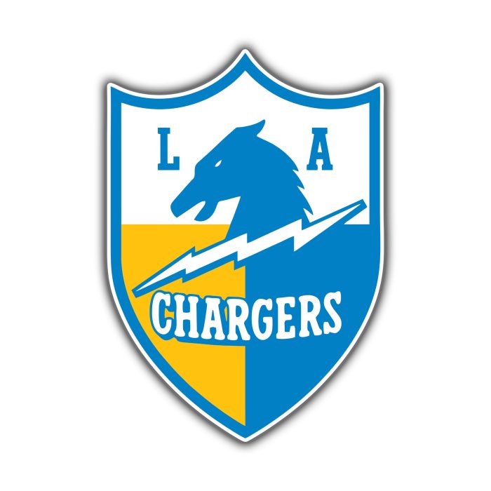 Los Angeles Chargers Full Color Vinyl Sticker - Custom Size