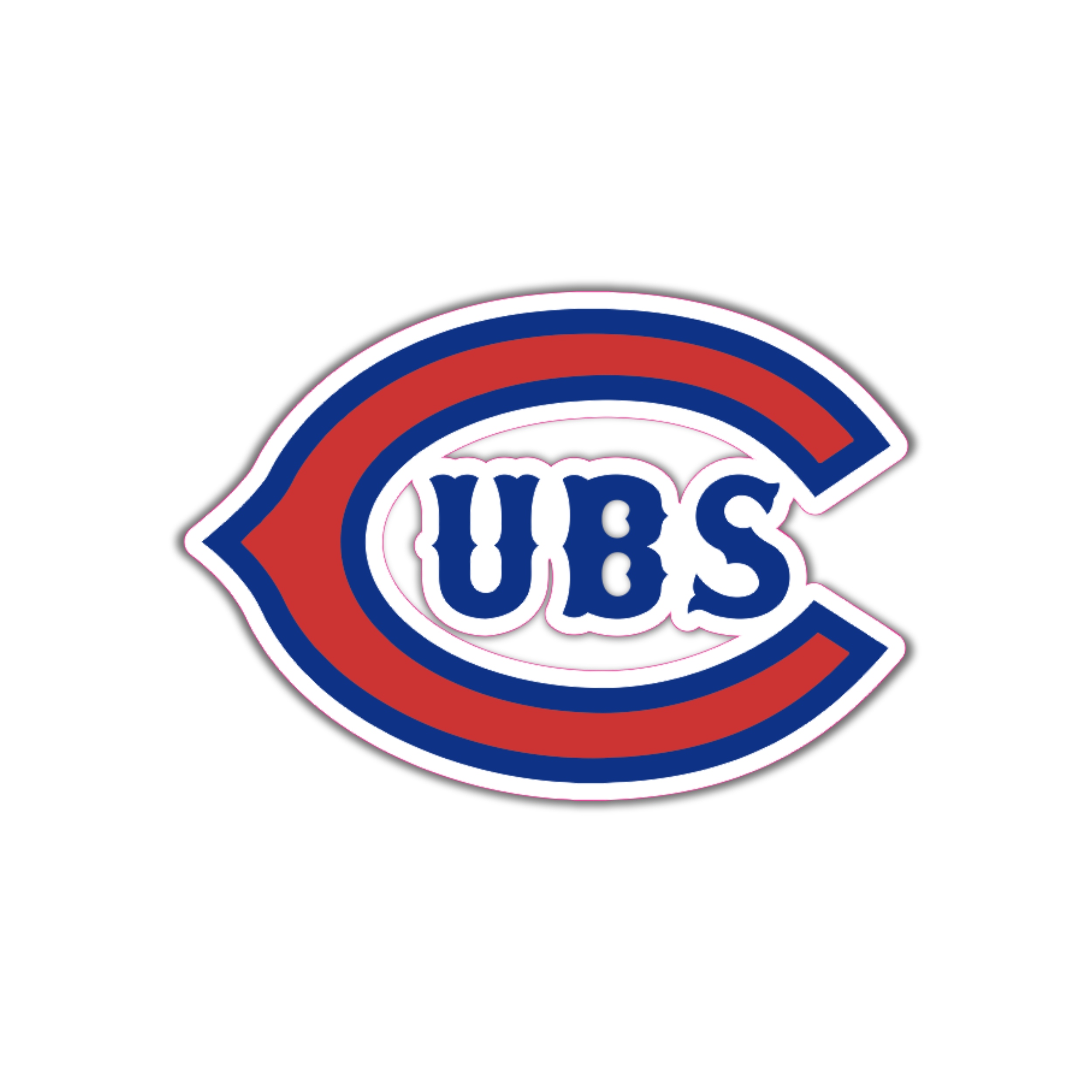 Chicago Cubs - Cubs With Red C - Full Color Vinyl Sticker - Custom Size