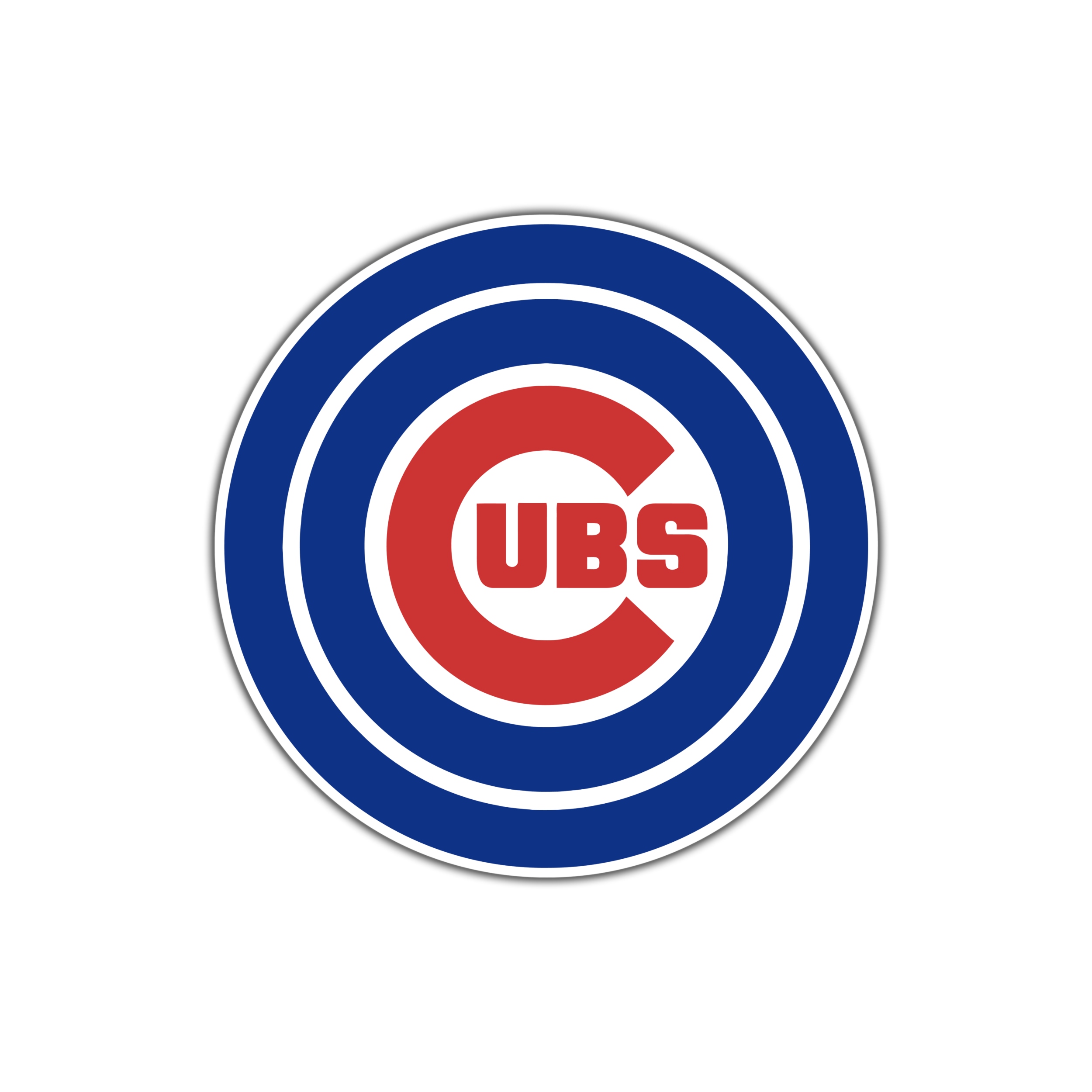 Chicago Cubs - Double Circle With Cubs In Middle - Full Color Vinyl Sticker - Custom Size