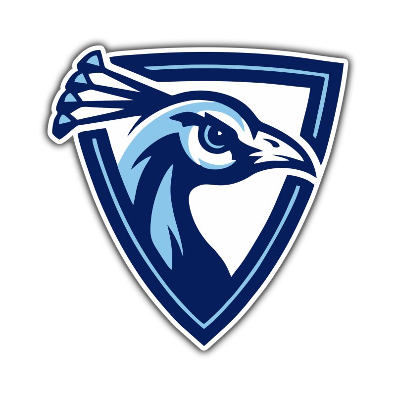 Upper Iowa Peacocks Full Color Vinyl Decal - Custom Size