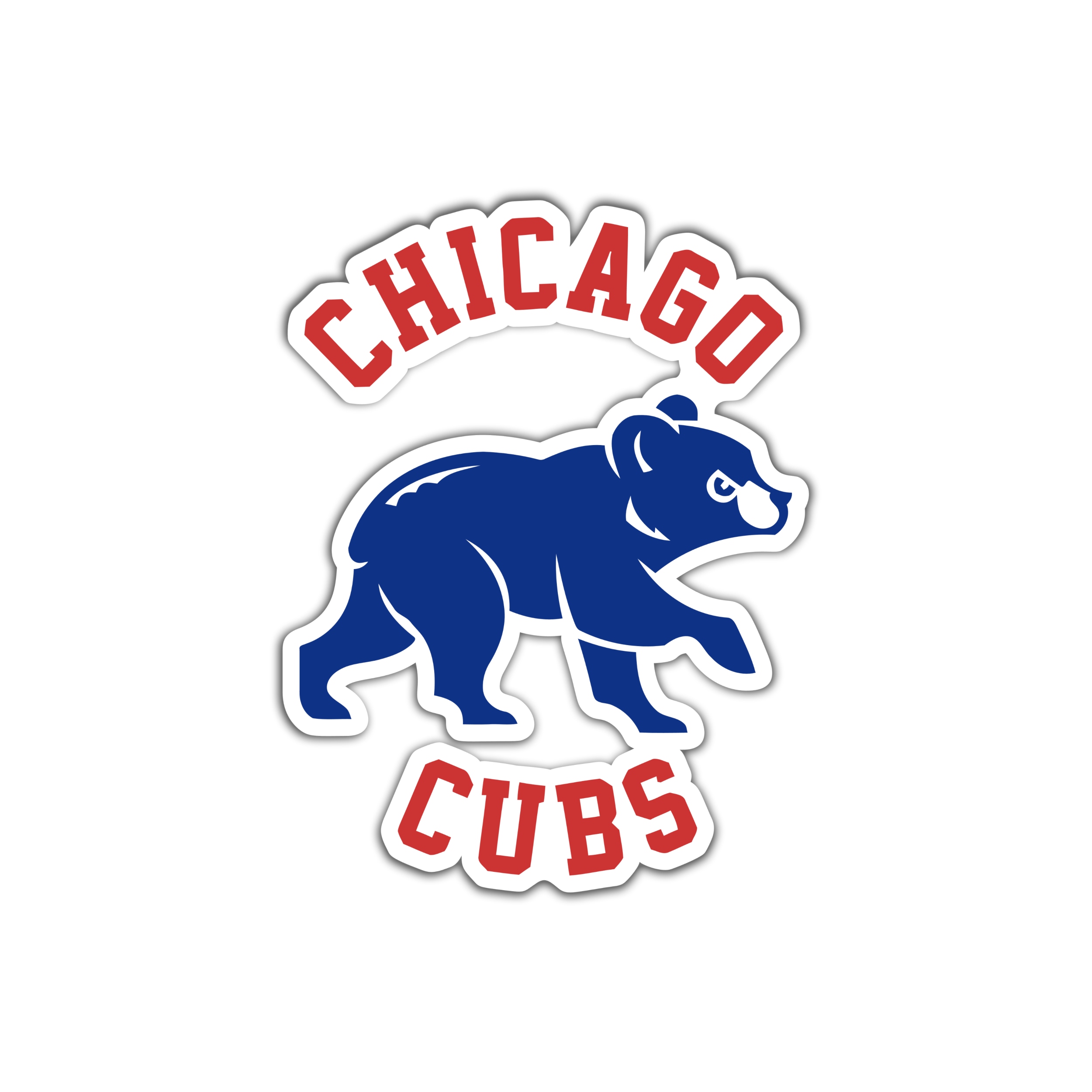 Chicago Cubs - Cubs With Name - Full Color Vinyl Sticker - Custom Size