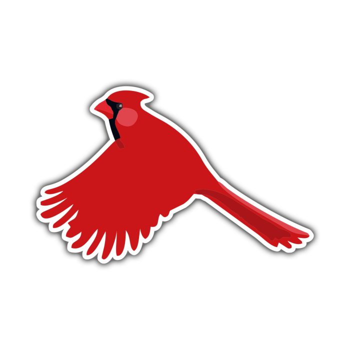 Bird - Cardinal - Full Color Vinyl Decal - Custom Size