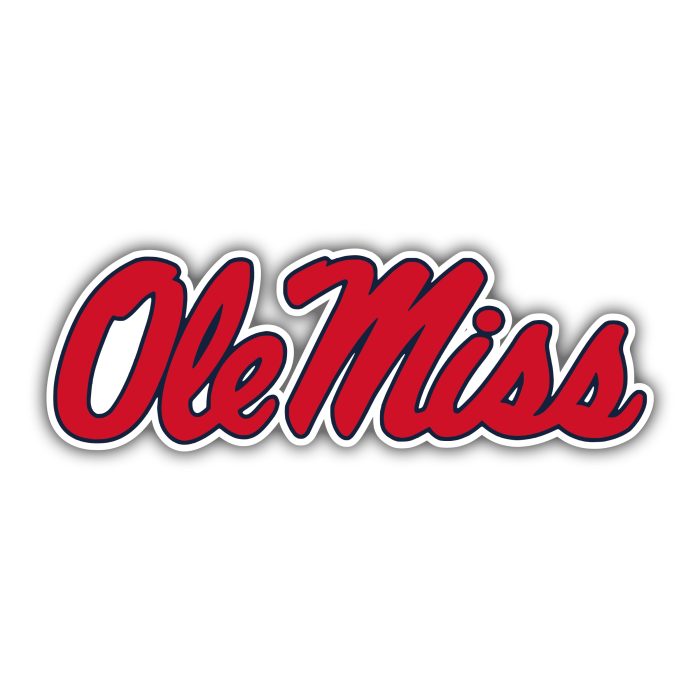 Ole Miss Rebels Full Color Vinyl Sticker - Custom Size