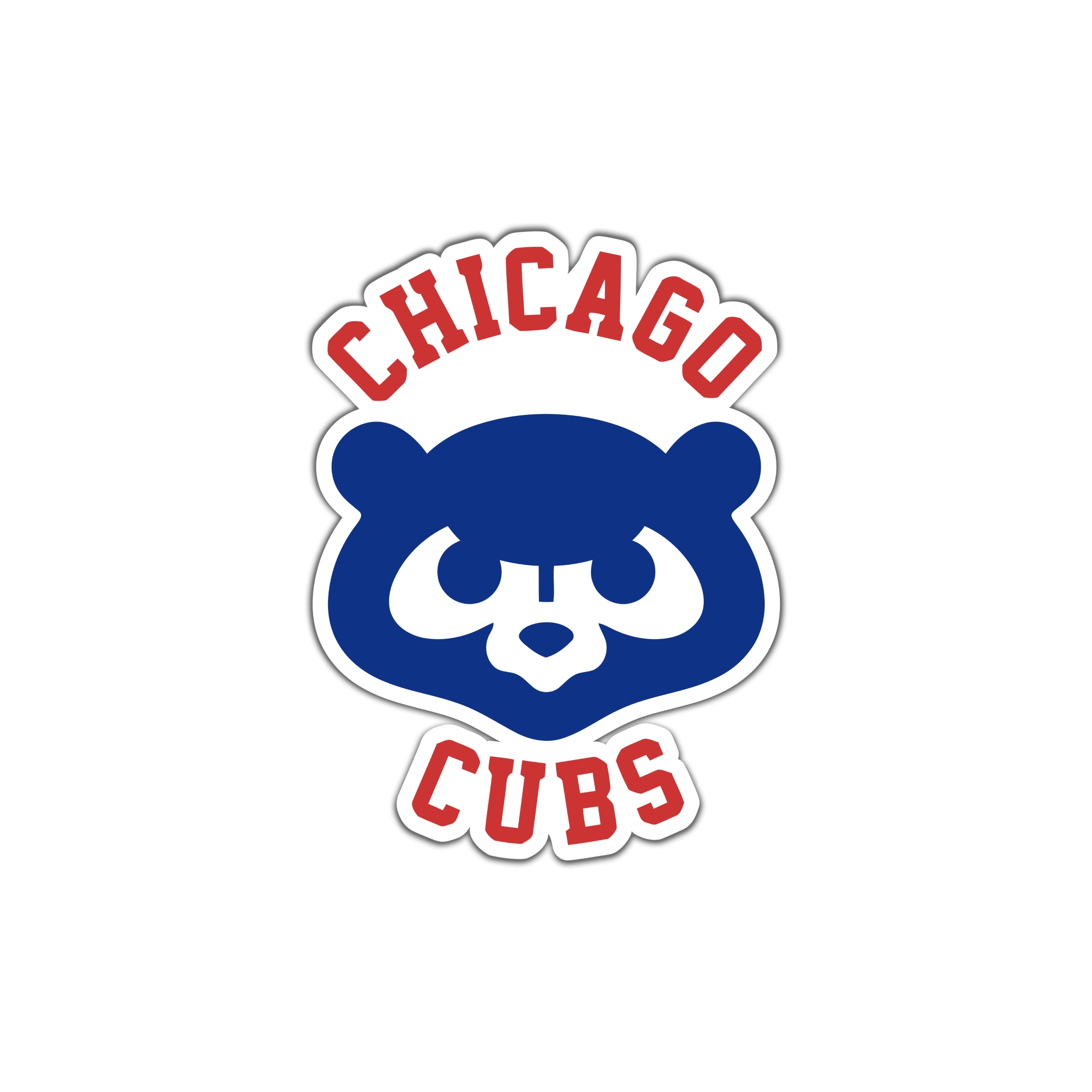 Chicago Cubs - Cub Head With Name - Full Color Vinyl Sticker - Custom Size