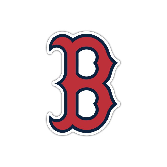 Boston Red Sox - Red B With Blue Outline - Full Color Vinyl Sticker - Custom Size