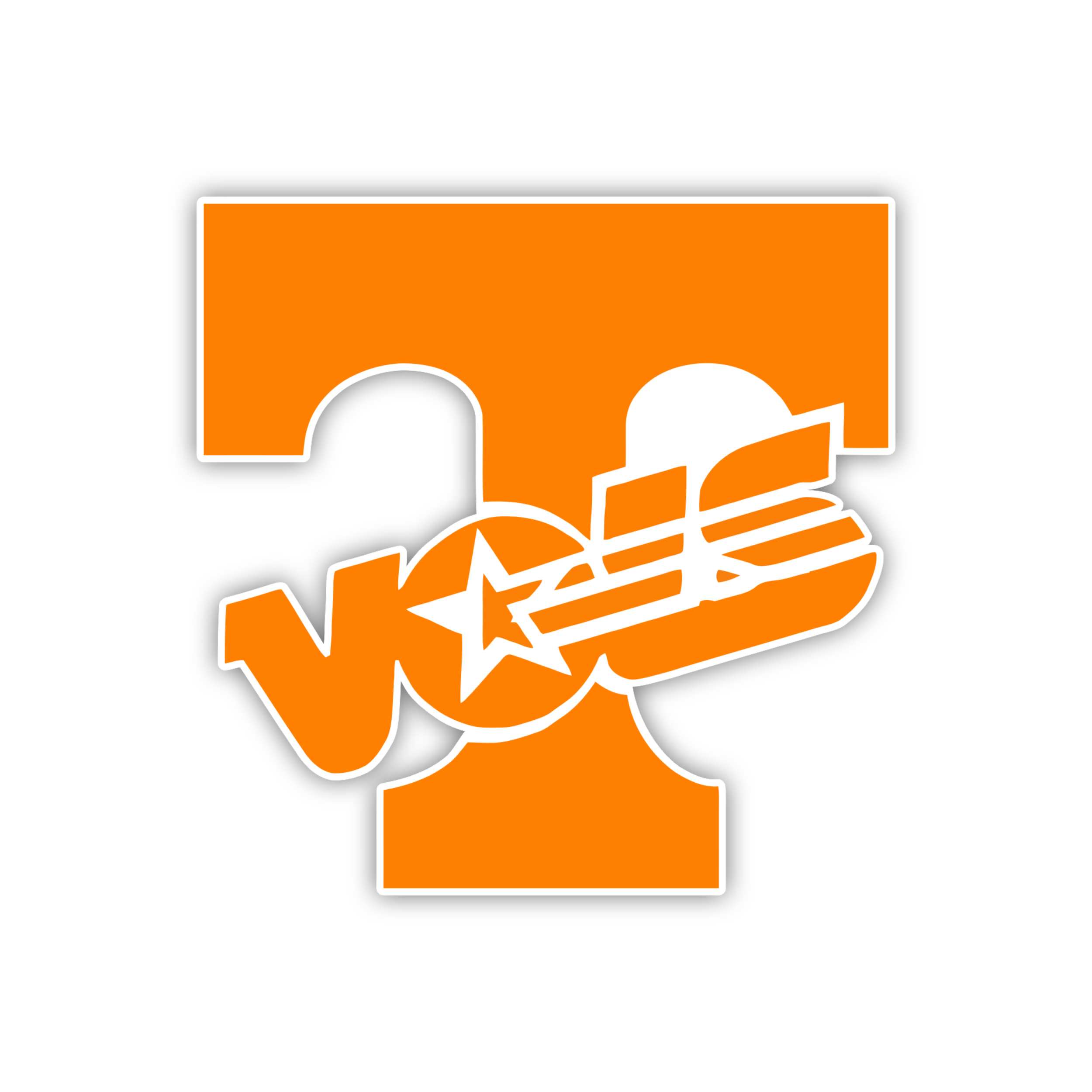 Tennessee Volunteers Full Color Vinyl Decal - Custom Size