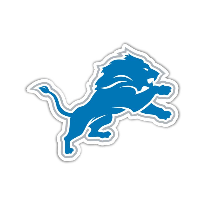 Detroit Lions - Blue Lion - Full Color Vinyl Sticker - Custom Size