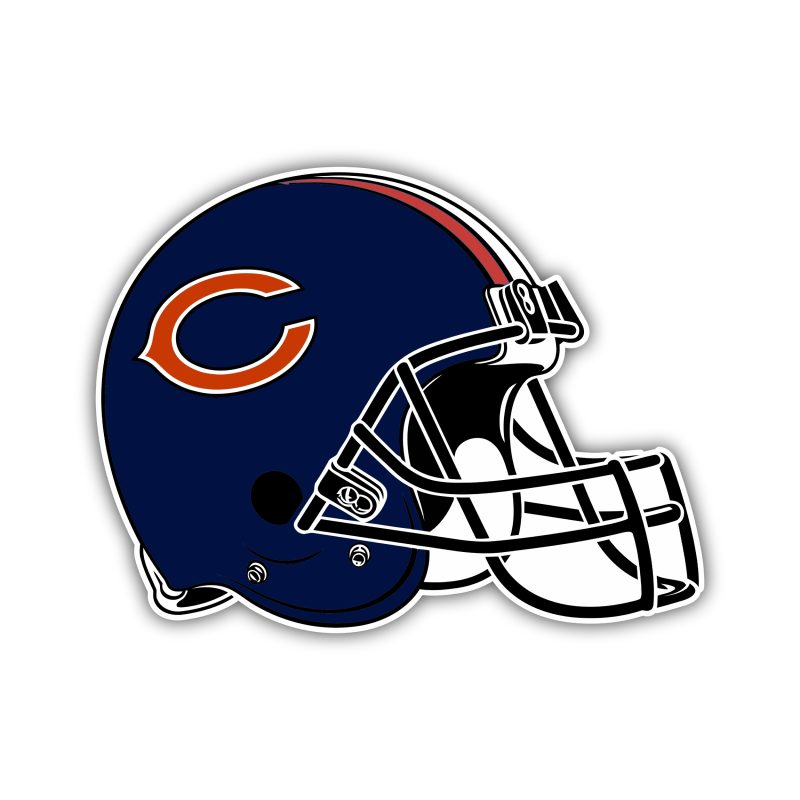 Chicago Bears - Helmet with Stripes - Temporary Tattoo