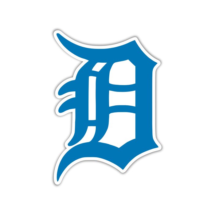 Detroit Lions - D - Full Color Vinyl Sticker - Custom Size