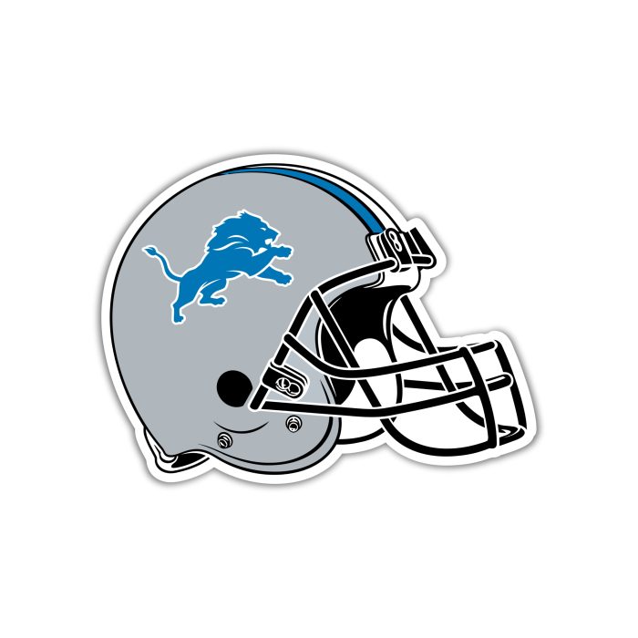 Detroit Lions - Helmet - Full Color Vinyl Sticker - Custom Size