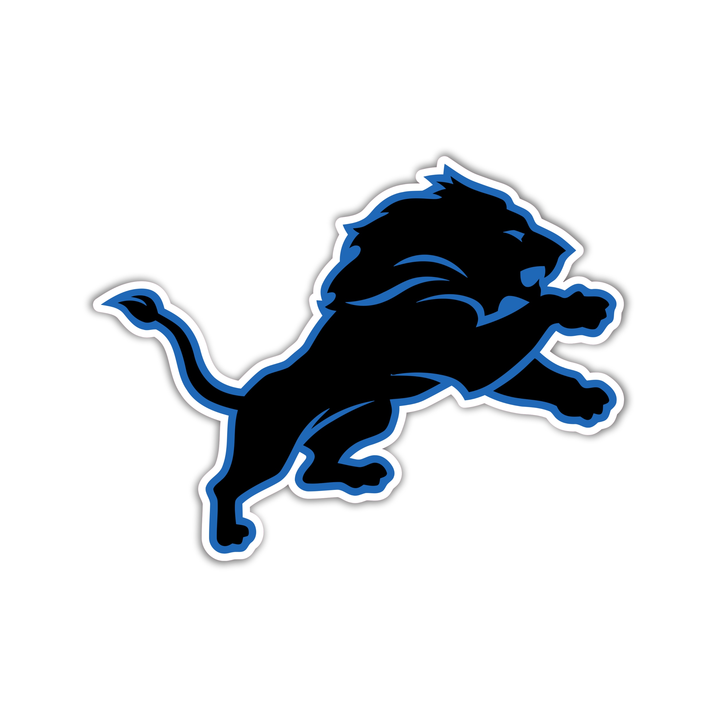 Detroit Lions - Black Lion - Full Color Vinyl Sticker - Custom Size